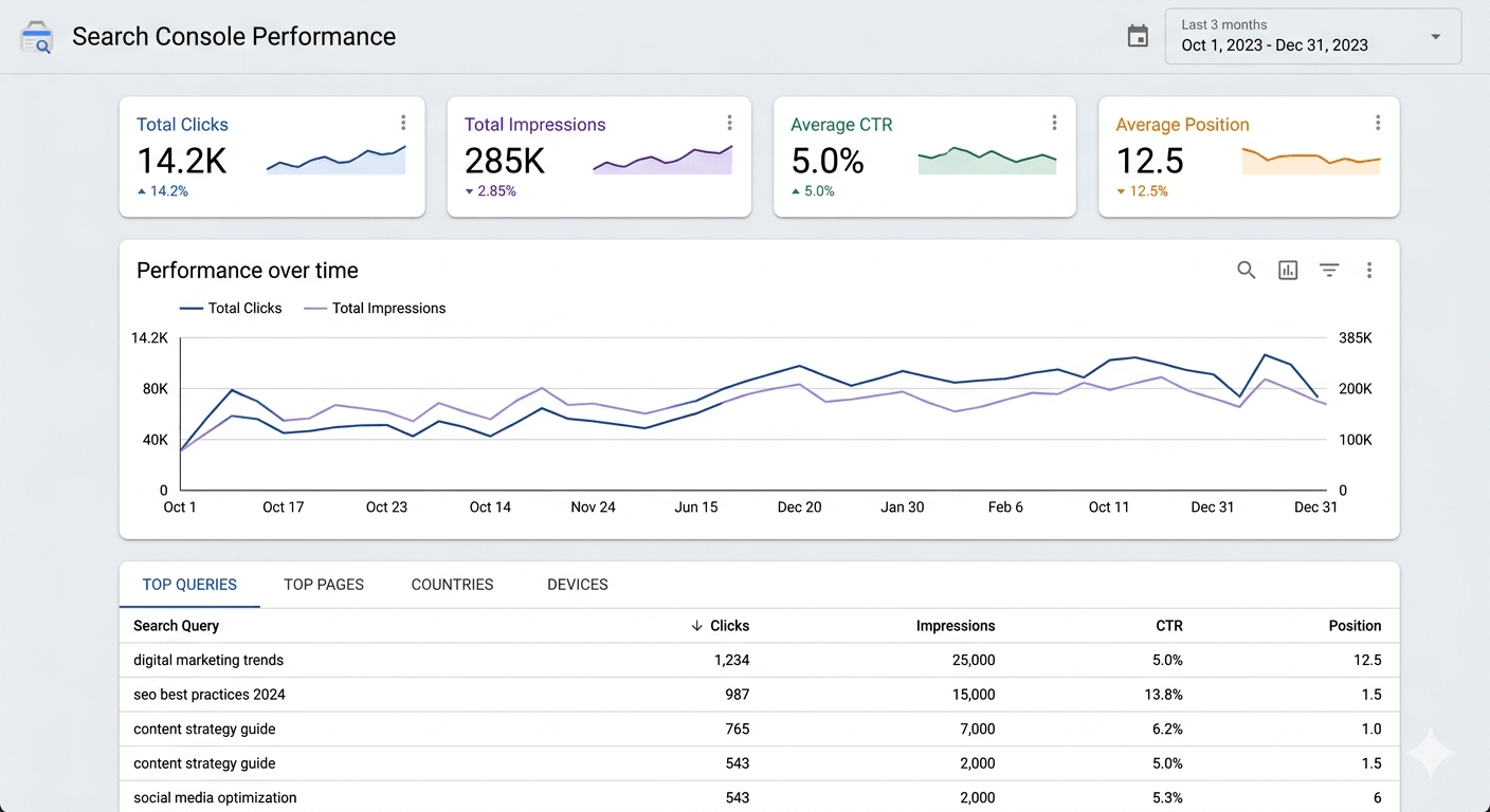 Google Search Console Chart Example
