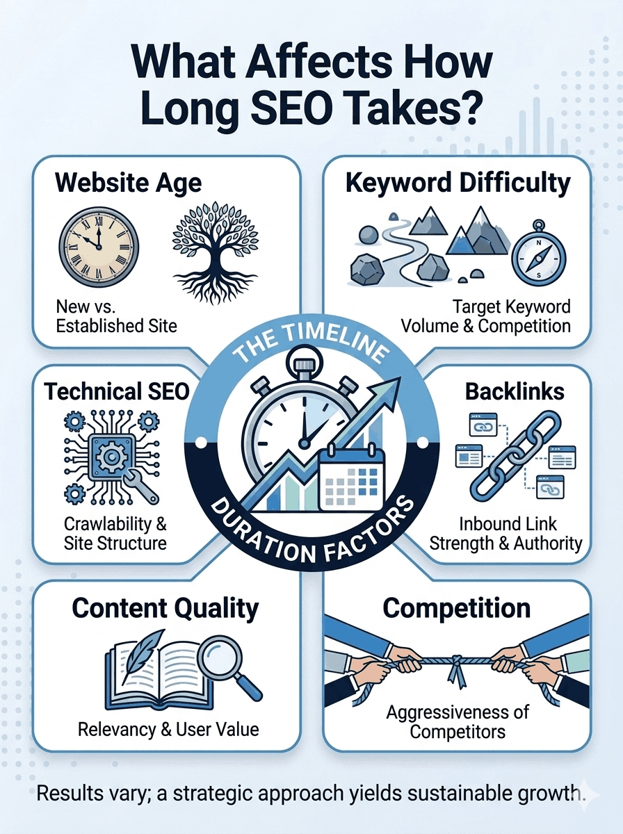 Main factors that affect how long SEO takes to work