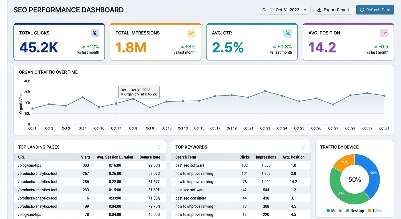 SEO Dashboard vs Monthly SEO Report