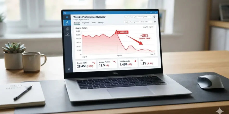 Google ranking dropped suddenly SEO dashboard