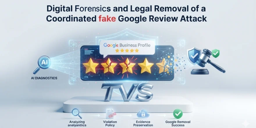 TVS Digital Forensics Guide Legal framework and data analytics pipeline for identifying, preserving evidence, and removing fraudulent 1-star Google Business Profile reviews